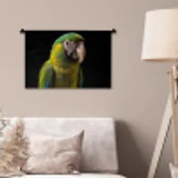 Ara - Portret - Groen Wandkleed katoen klein -sfeer4