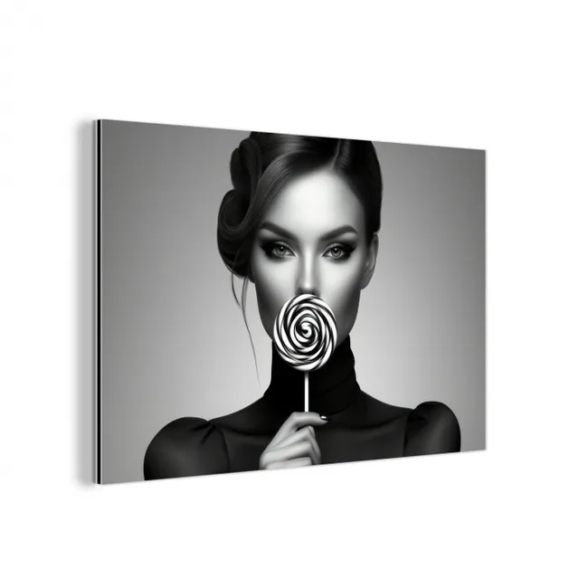 Vrouw - Lolly - Zwart aluminium wit klein -3d