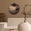 Kersthoekdecoratie - Dennenappels - Lichtjes Wandcirkel kunststof plaat 5mm dik klein -sfeer1