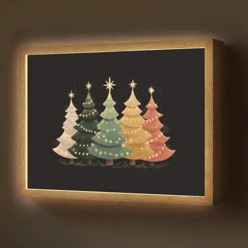 Kerstbomen - Kleurrijk - Lichtjes - Ster Light Box met batterij (Wandlamp) middel -z3d_website