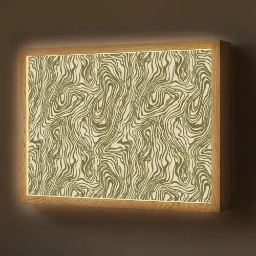 Abstract - Marmer - Groen Light Box met batterij (Wandlamp) middel 907 -z3d_website