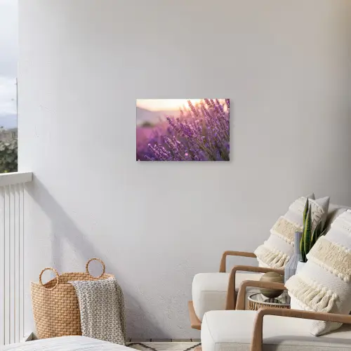 Lavendel - Paars - Zonlicht Tuinposter op houten frame 2 cm dik klein -sfeer1