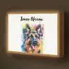 Hond - Verf - Dieren - Kleurrijk - Duitse Herder Light Box met batterij (Wandlamp kind) middel -z3d_website