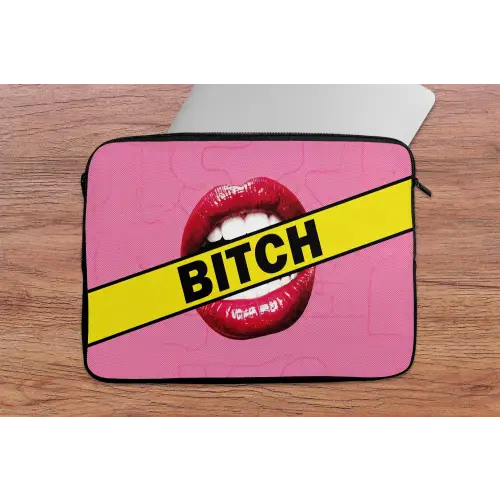 Lippen - Tekst - Kleurrijk laptophoes neopreen klein -tafel