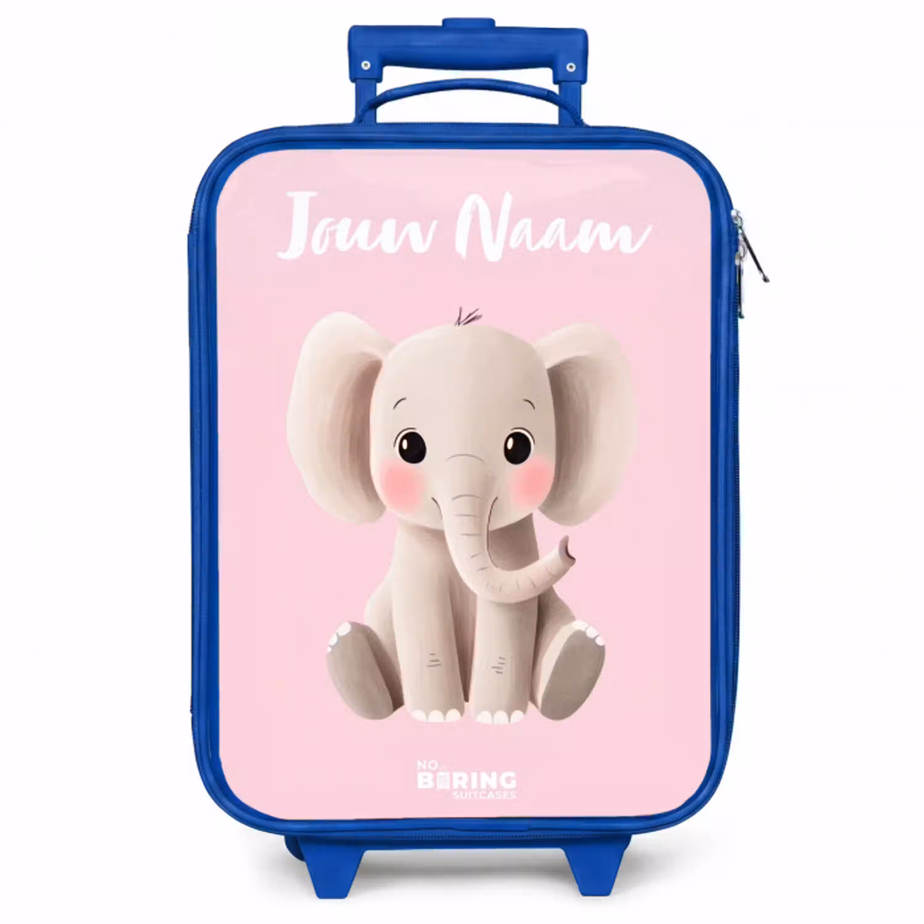 Olifant - Grijs - Baby - Slurf Kinderkoffer - Blauw klein -zzz_website3d