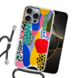 Stippen - Vormen - Modern - Kleuren Hoesje iPhone 16 Pro Max met koord klein -sfeer1
