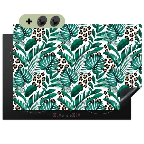 Bladeren - Tropisch - Jungle Inductie beschemer met haakjes klein -3d