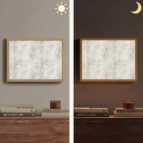 Grijs - Beton - Verweerd Light Box met batterij (Wandlamp) middel 907 -sfeer3