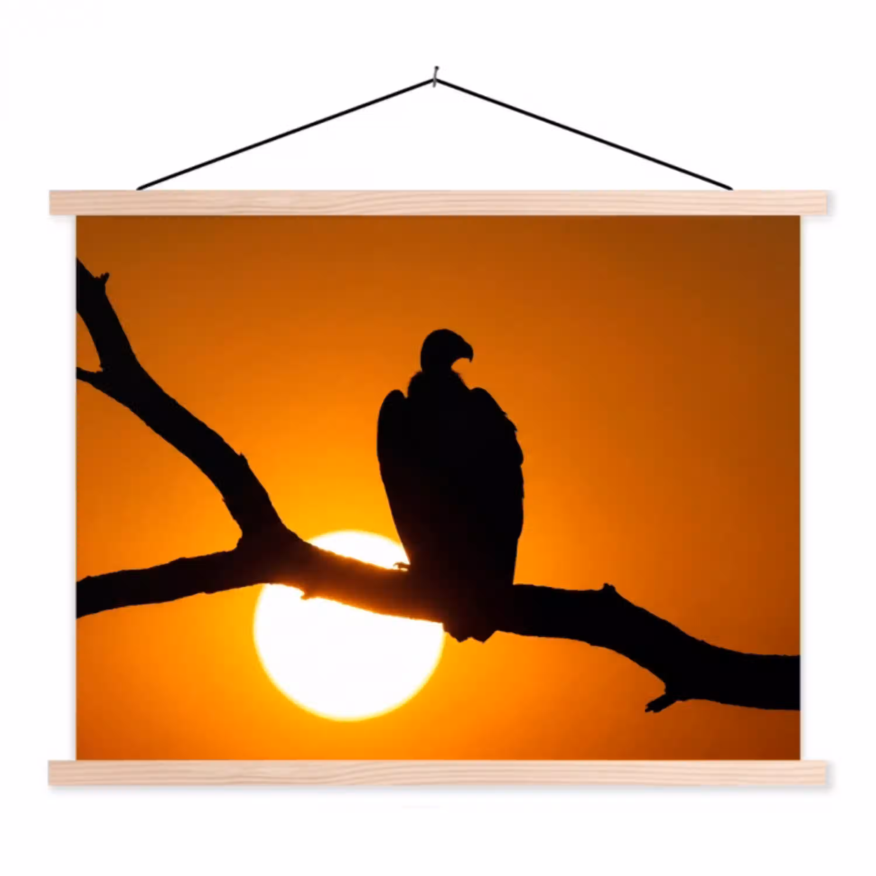 Gier - Tak - Zon - Oranje textielposter latten blank klein -3d