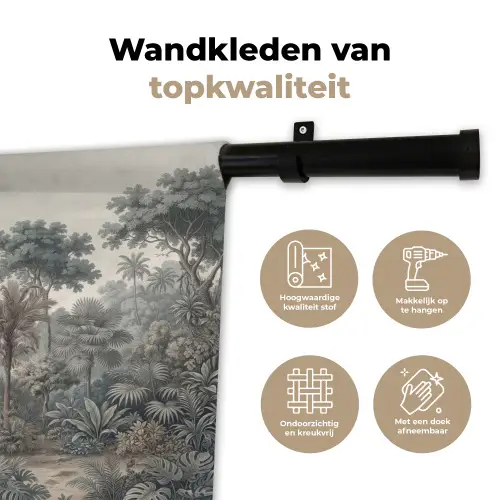 Tropisch - Landschap - Illustratie Wandkleed katoen klein -sfeer2