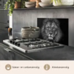Leeuw - Dieren - Zwart - Wit keuken achterwand spatscherm klein -usp_NL