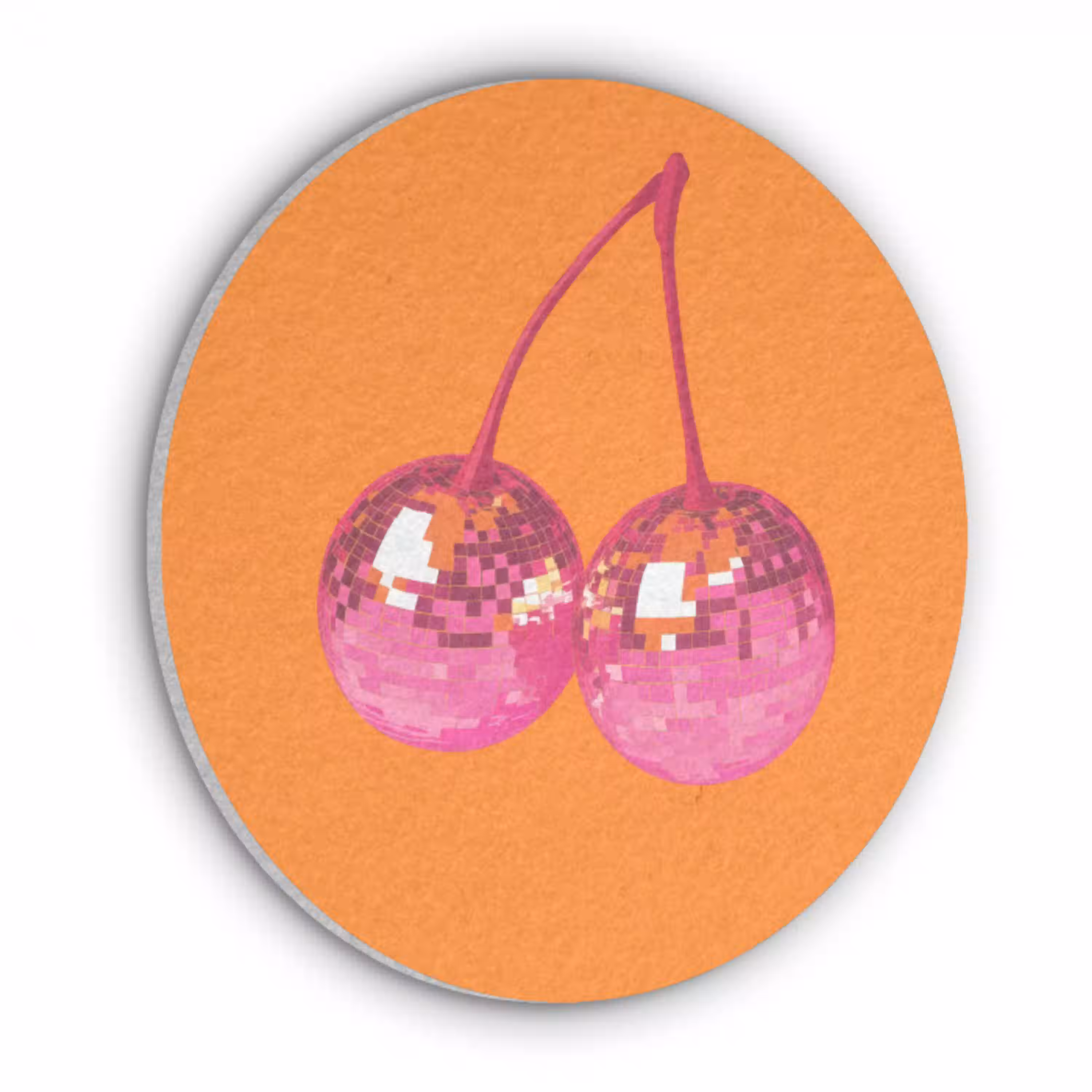 Discoballen - Kers - Spiegels - Roze Akoestische PET Vilt - Rond klein -3d