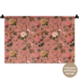 Klassiek - Botanisch - Roze Wandkleed katoen klein 269 -t3d_DE