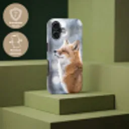 Vos - Sneeuwval - Portret - Winter - Sfeervol Toughcase MagSafe Apple iPhone 17 klein -USP_PrintM_DE