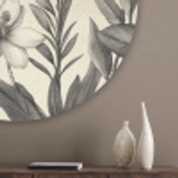 Klassiek - Botanisch - Zwart - Beige Akoestische PET Vilt - Rond klein 838 -sfeer5_closeup
