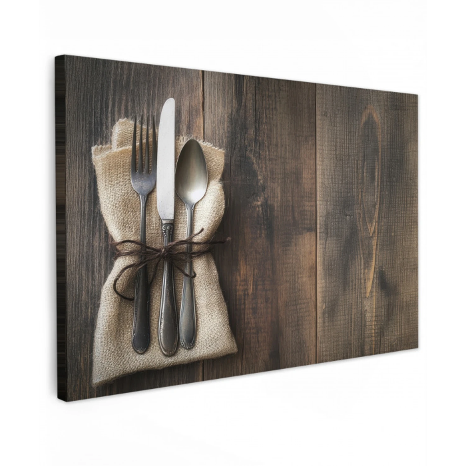 Bestek - Strikje - Zilver Tuinposter op houten frame 2 cm dik klein -3d