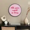 Tekst - Roze - Love - Hart Fotolijst rond zonder passe partout klein -sfeer1