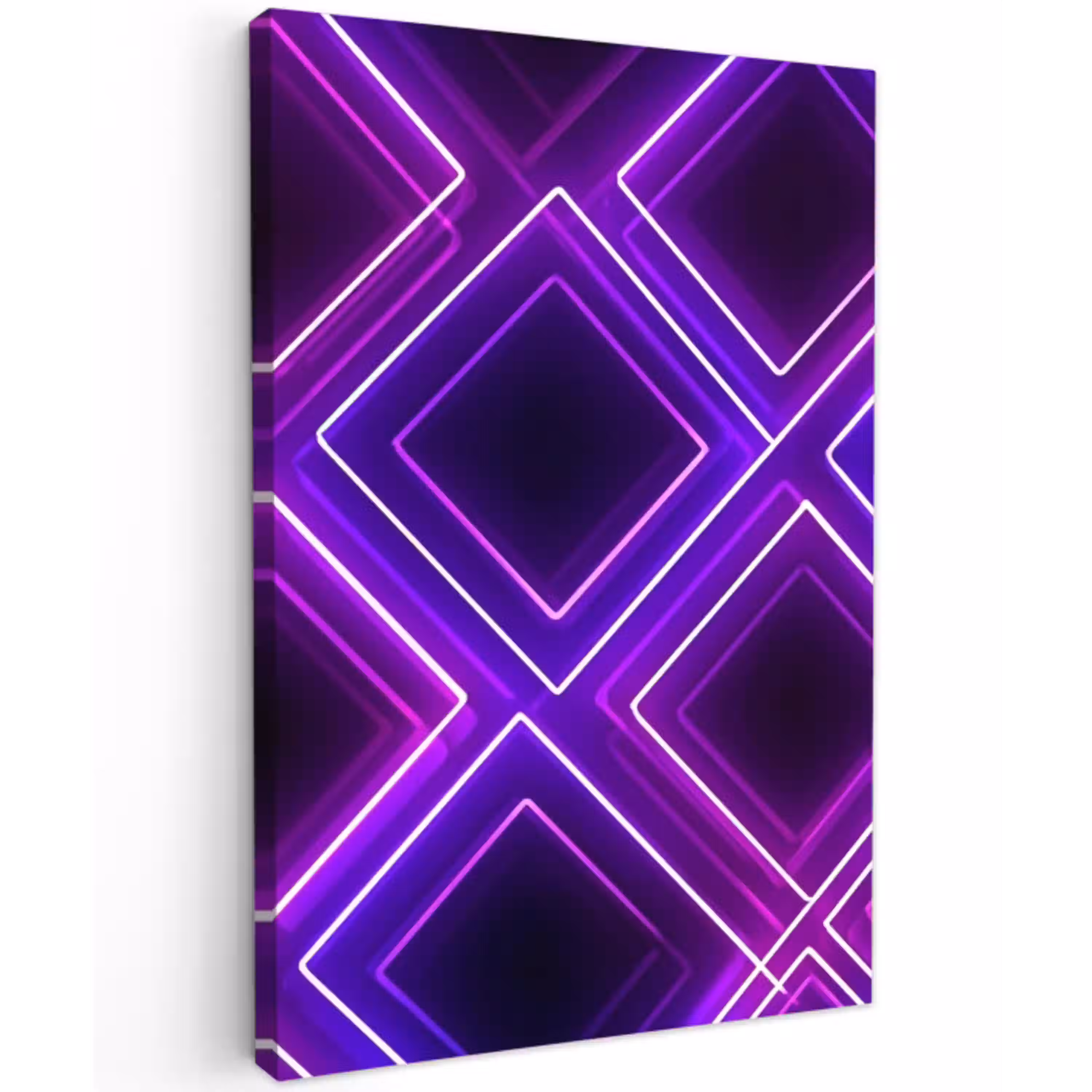 Gaming - Ruiten - Neon - Paars Tuinposter op houten frame 2 cm dik middel -3d
