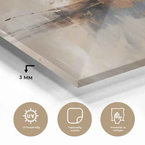 Modern - Bruin - Abstract - Beige plexiglas 5mm klein -sfeer2