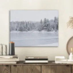 Meer - Dennen - IJs - Winter - Rustgevend PET vilt klein -sfeer1