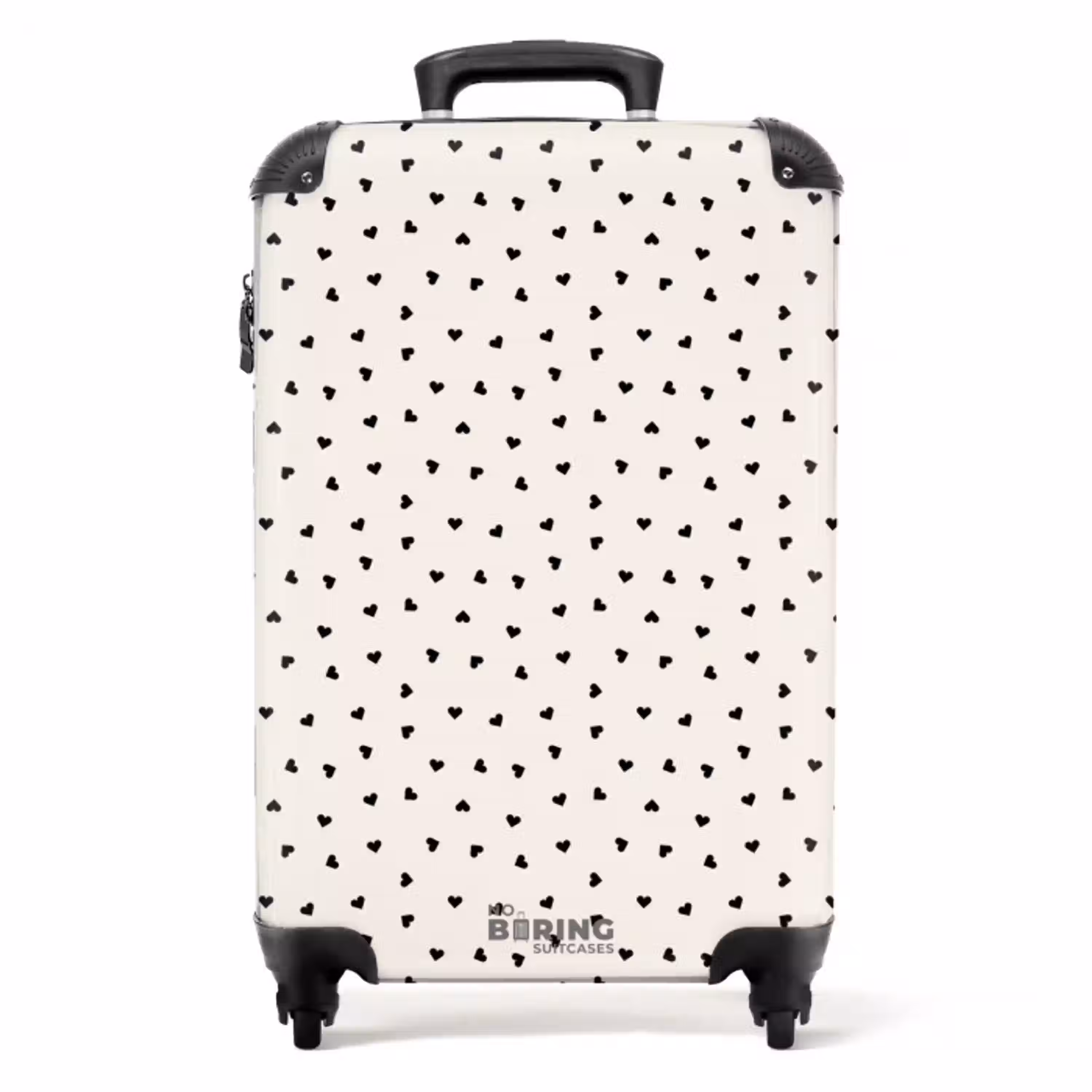 Valentijn verstrooid hartenpatroon zwart NBS - Handbagage koffer - Kinderen Unisex middel -productfoto_recht