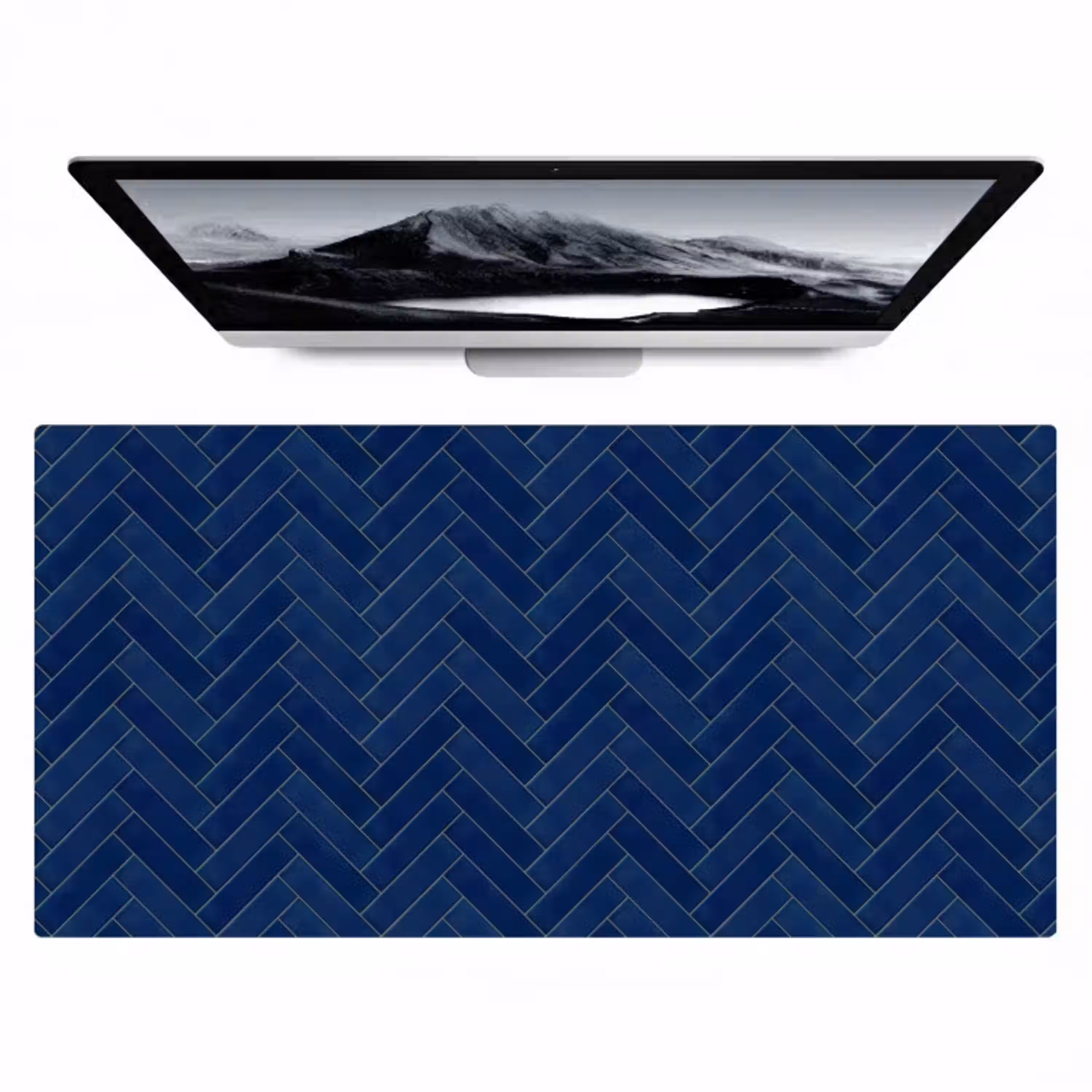 Visgraat - Wandtegel - Donkerblauw - Navy Blue Muismat XXL klein 681 -zzz3d