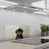 Kokskleding - Zwart - Hondje keuken achterwand spatscherm klein -3d_schuin