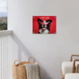Hond - Hartjesbril - Loveyou - Rood tuinposter los doek klein -sfeer8