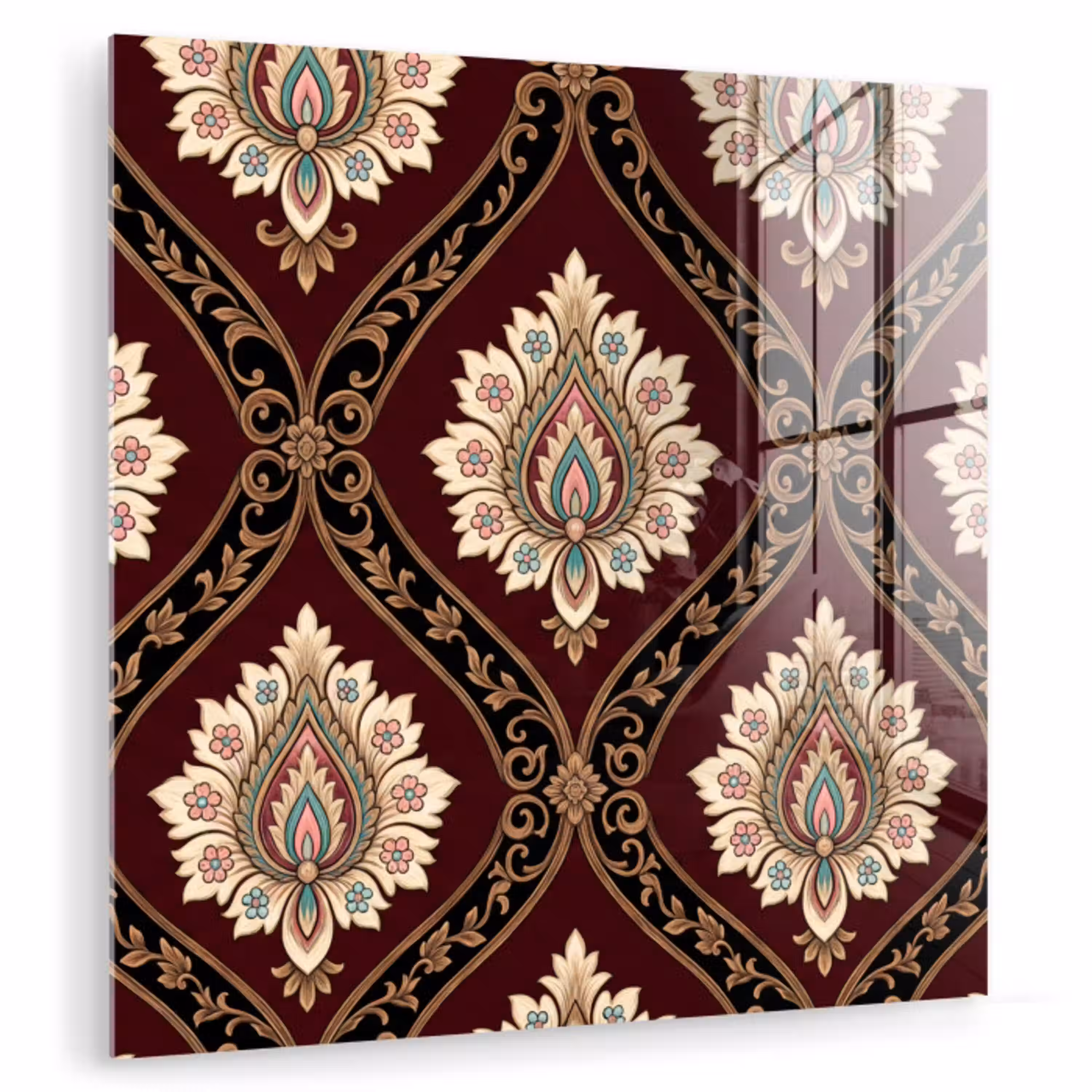 Patroon - Bloemmotief - Decoratie - Klassiek - Rood plexiglas 5mm klein -zzzproduct_nieuw