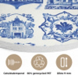 Huizen - Schepen - Blauw Akoestische PET Vilt - Rond klein 838 -closeup_NL