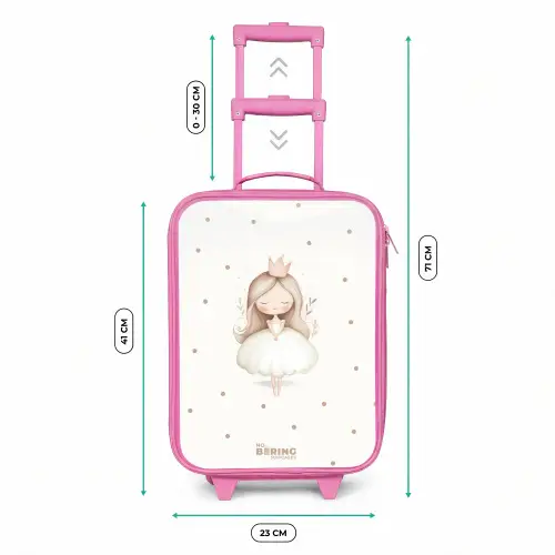 Ballerina prinses tussen beige stippen Kinderkoffer - Roze klein -productfoto_formaten