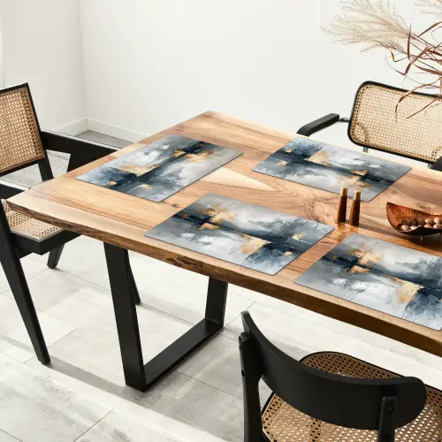 Kunst - Grijs - Goud - Abstract Placemat vinyl groot -zzsfeer4_Kitchenyeah-website