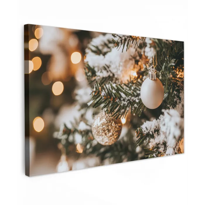 Kerst - Kerstboom - Winter - Binnen - Sneeuw Tuinposter op houten frame 2 cm dik klein -3d