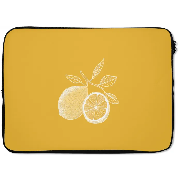 Citroenen - Illustratie - Minimalistisch - Geel laptophoes neopreen klein -zkaufland3dotto