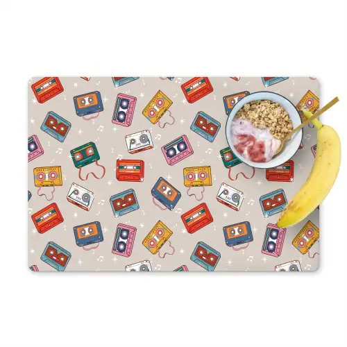 Muziek - Cassette - Patroon Placemat vinyl groot 368 -zzzproduct_Kitchenyeah-website