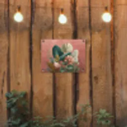 Tropische bladeren - Bloemen - Roze - groen tuinposter los doek klein -sfeer1