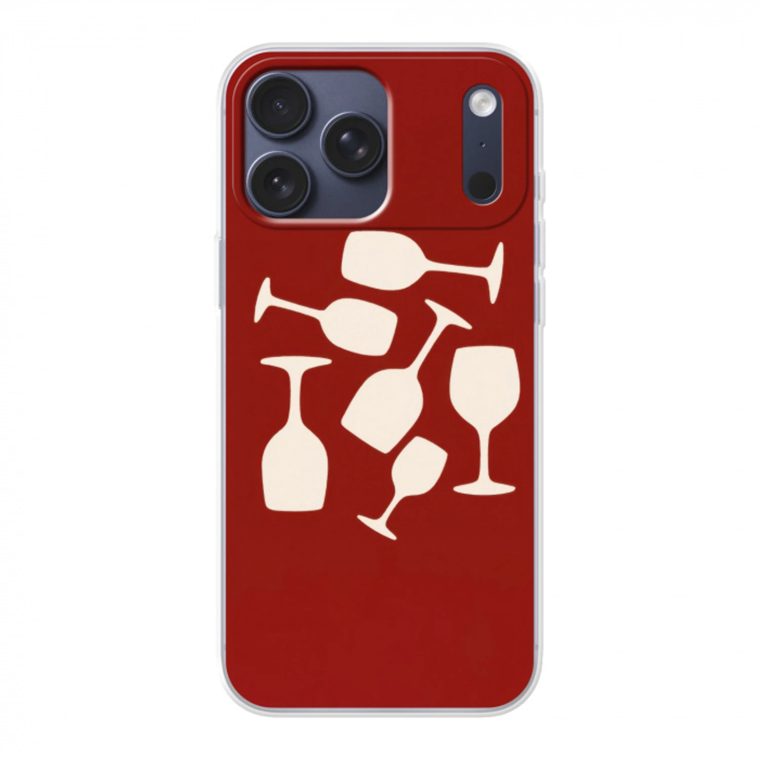 Wijnglazen - Silhouetten - Wit Telefoonhoesje iPhone 17 Pro Max klein -3d