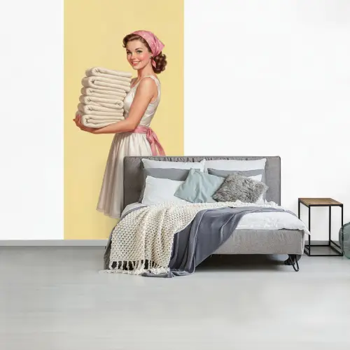 Handdoeken - Vrouw - Jurk - Roze fotobehang vinyl groot -slaapkamer