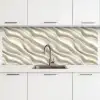 Diagonaal - Golven - Crème keuken achterwand 2 middel 871 -3d