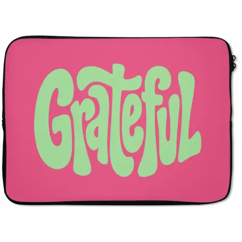 Grateful - Groen - Grafisch - Vloeiend laptophoes neopreen klein -zkaufland3dotto