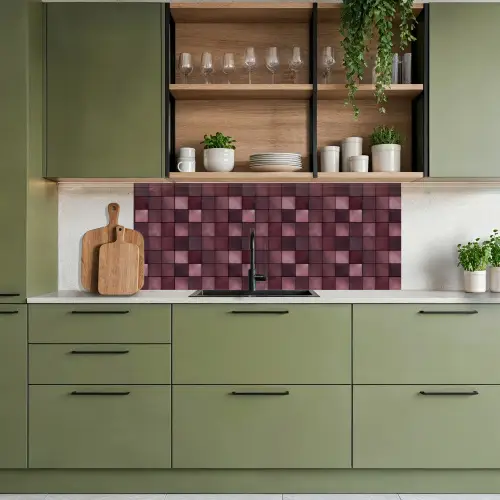 Vierkant - Tegel - Patroon - Paars keuken achterwand 2 middel 871 -sfeer3