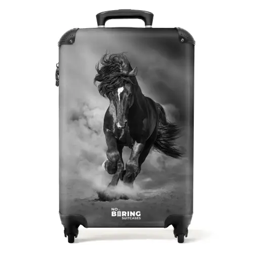 Zwart paard in galop Koffer - NBS - Handbagage middel -productfoto_recht
