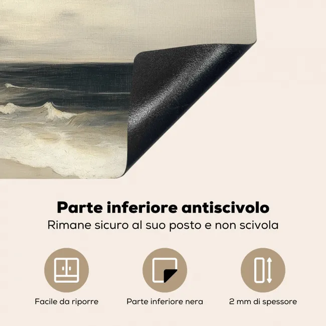 Kust - Golven - Rots - Storm Inductie beschermer vinyl 3mm middel -zzzsfeer4_ITA