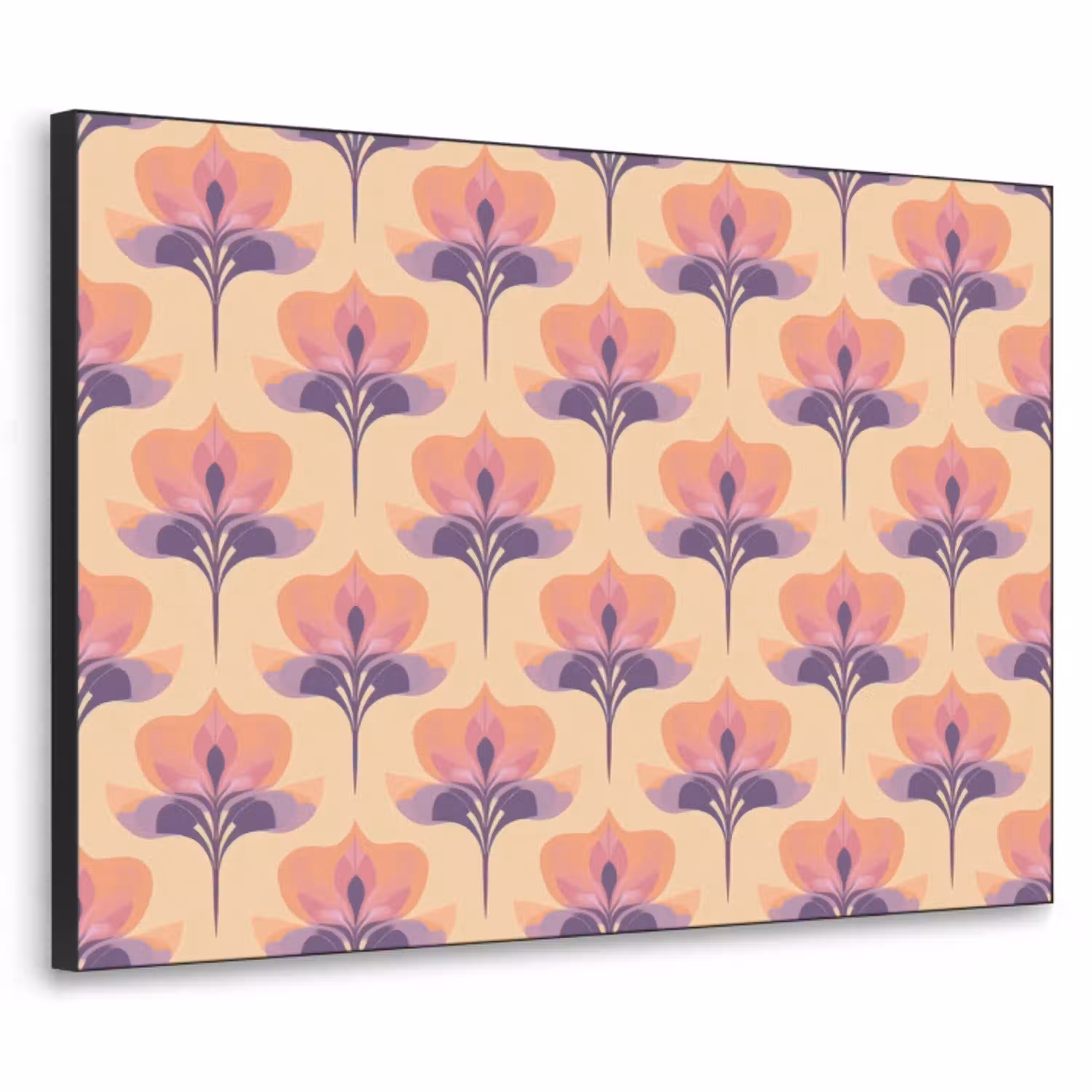 Botanisch - Patroon - Pastel Textielframe zwart klein 947 -3d