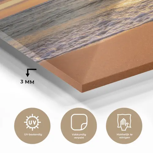 Strand - Zonsondergang - Zee - Wolken - Horizon plexiglas 5mm klein -sfeer2