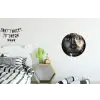 Vrouw - Bladgoud - Zwart - Goud - Luxe Wandcirkel aluminium klein -kinderkamer