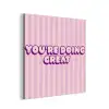 Paars - Strepen - You're doing great - Schaduw aluminium wit klein -3d
