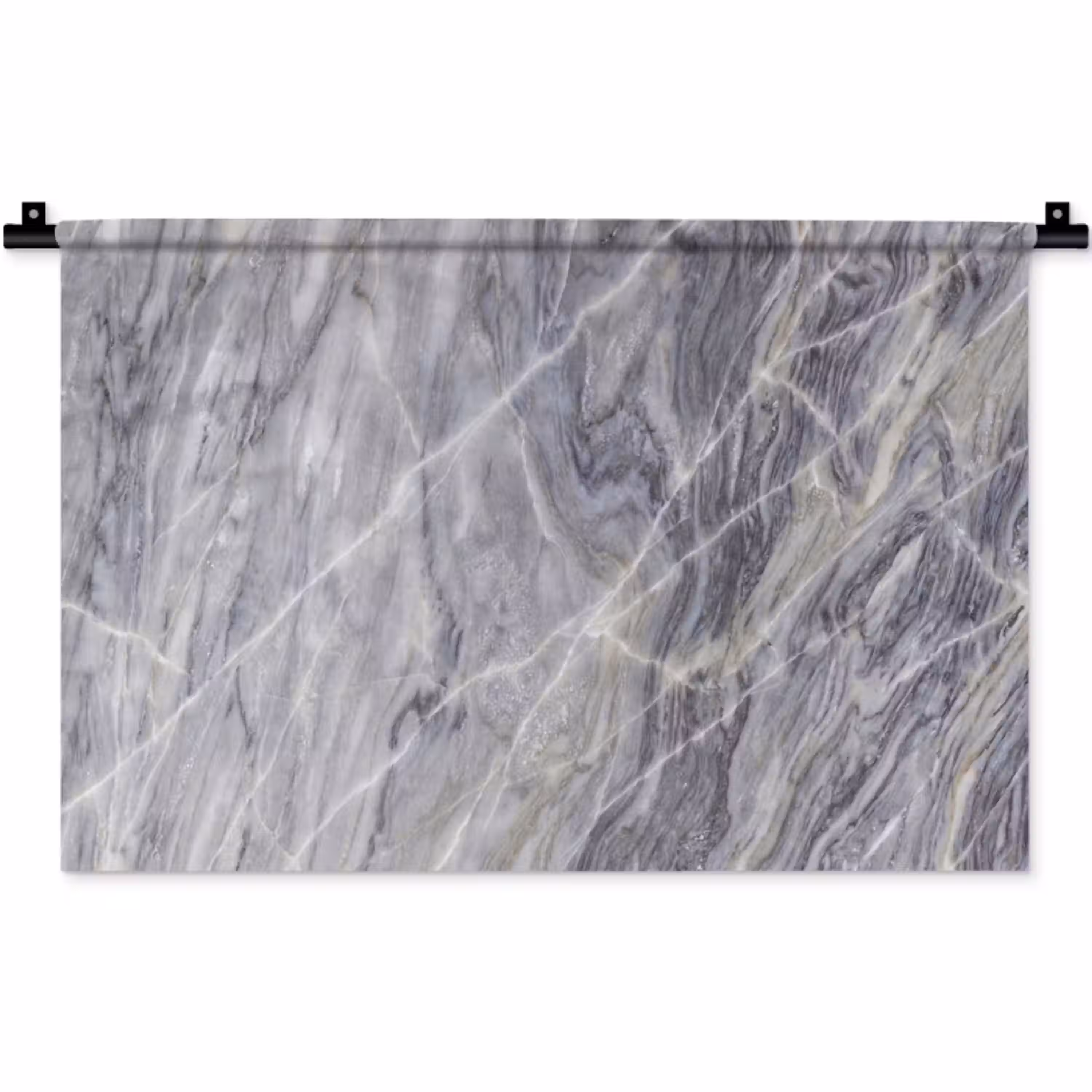 Marmer - Ader - Patroon - Abstract - Grijs Wandkleed katoen klein -zz3d