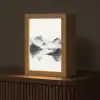 Bergen - Mistig - Water - Wit Light Box met kabel (Tafellamp) klein -z3d_website
