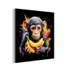 Aap - Graffiti - Kleurrijk - Bananen - Modern aluminium wit klein -3d